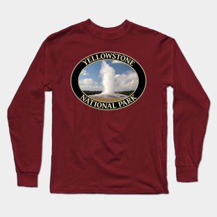 Old Faithful Geyser at Yellowstone National Park in Wyoming Long Sleeve T-Shirt